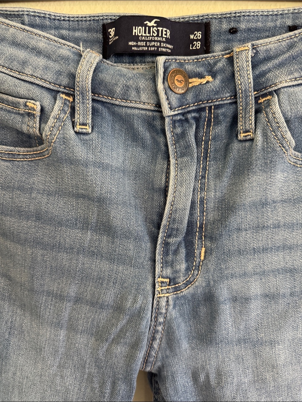 Hollister Light Blue High-Rise Super Skinny Jeans